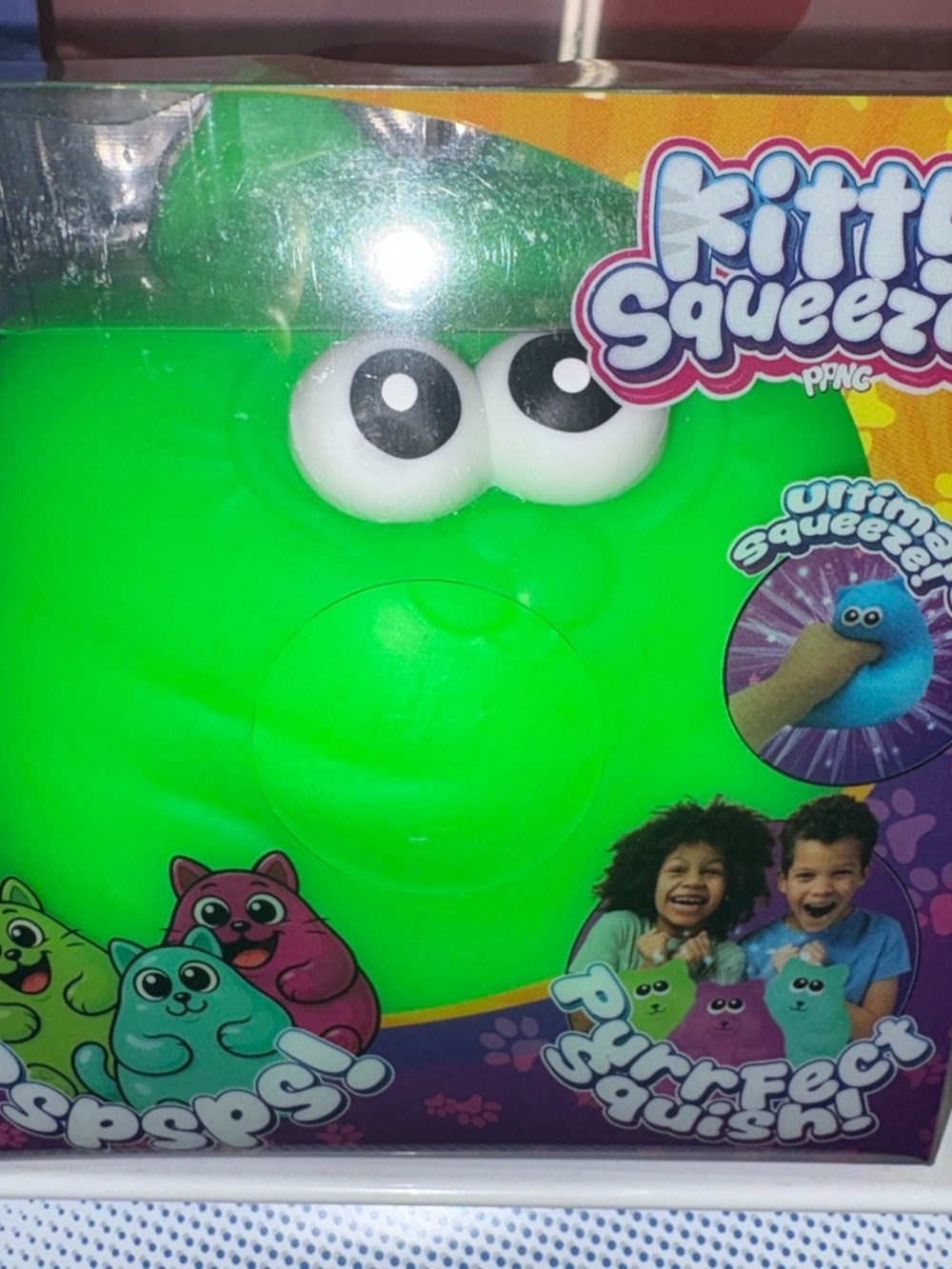 Squeeze Bright (Green) Kitty Squeeze Squishy Toy